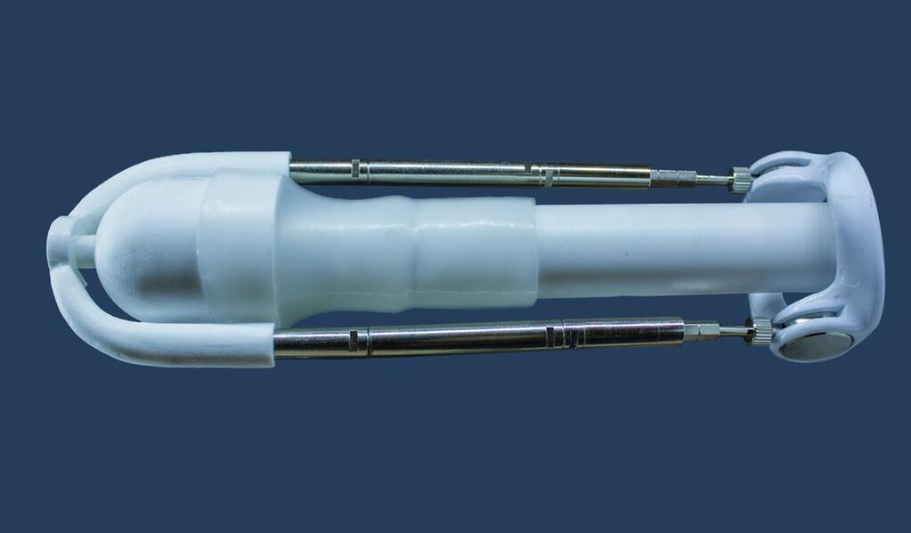 An extender is a device that increases the length of a man's penis.